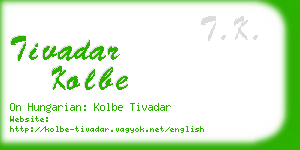 tivadar kolbe business card